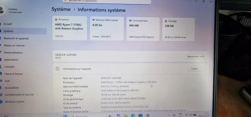 lenovo ideapad 5 - ryzen 7 5700u 8gb 256 SSD