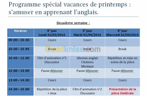 Formation en langue ANGLAISE