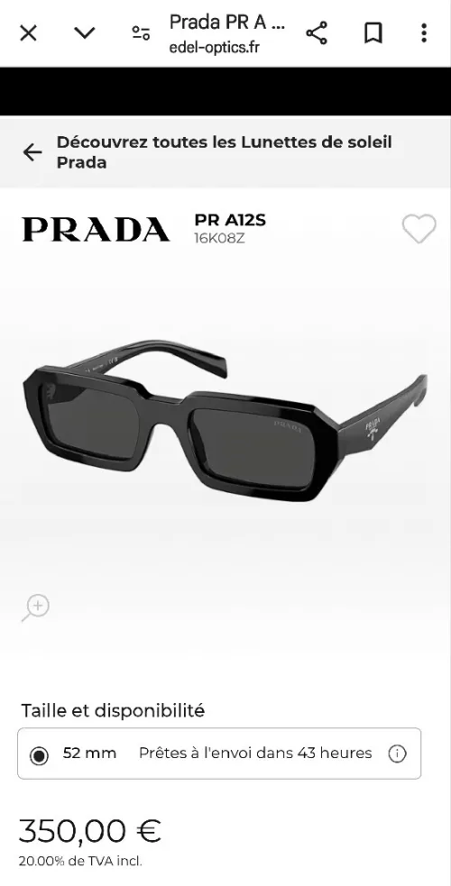 Lunette prada original pour homme 