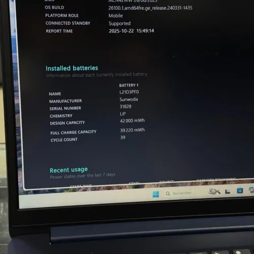 LENOVO IDEAPAD SLIM 1 / 12th I3-1215U / 16Go DDR4 / 256SSD / 15.6 FHD