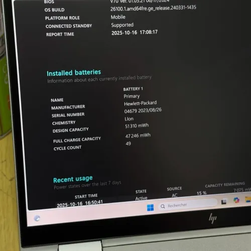 HP ELITEBOOK 830 X360 G10 / 13th I7-1365U / 32Go DDR5 / 512SSD / Tactile 13 FHD+