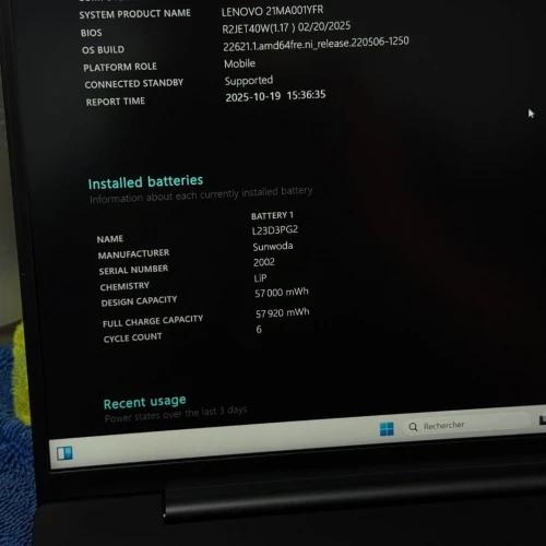 LENOVO THINKPAD E16 Gen 2 / 15th ULTRA 5 125U / 16Go DDR5 / 512SSD / 16 WUXGA