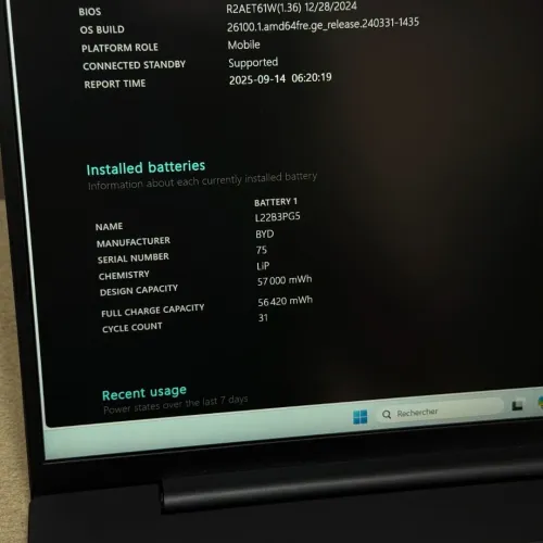 LENOVO THINKPAD E16 / 13th I5-1335U / 40Go DDR4 / 256Go SSD / 16  FHD+ WUXGA