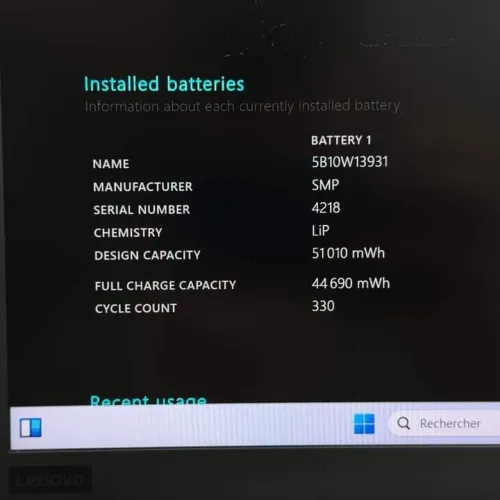 LENOVO THINKPAD X1 CARBON GEN 8 / 10th i5-10210U / 8GO DDR4 / 256GO SSD / 14 FHD
