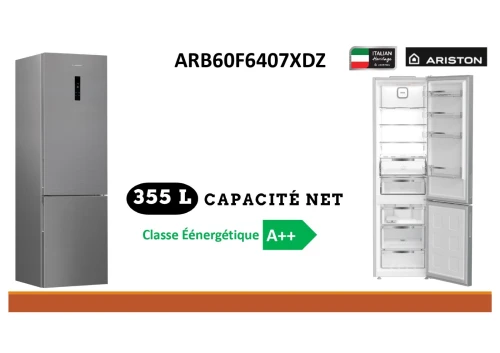 ARISTON REFRIGERATEUR COMBINÉ 2 PORTES 355LITRES NOFROST INOX