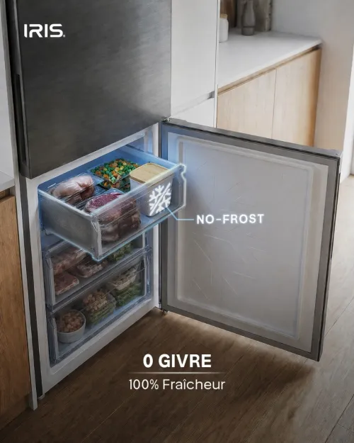 REFRIGERATUER IRIS IR-CN410 NO-FROST COMBINÉ INOX