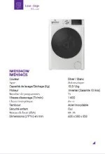 MACHINE A LAVER IRIS HUBLOT COMBO 10.5 KG +SECHELINGE