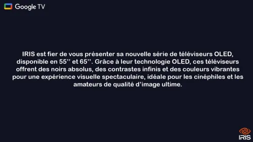 TV IRIS 55"/65" OLED S9900 GOOGLE TV UHD 4K 120Hz