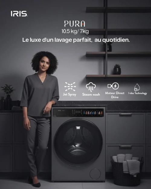 MACHINE A LAVER IRIS PURA 10.5KG et PURA SECHANTE 10.5/7KG