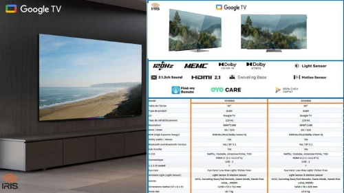 TV IRIS 55"/65" OLED S9900 GOOGLE TV UHD 4K 120Hz