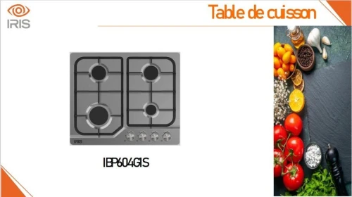 TABLE DE CUISSON IRIS 4 FEUX 60CM