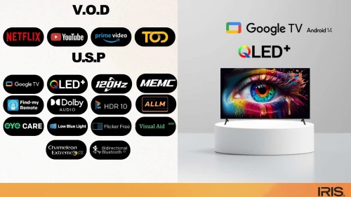 TV IRIS 60 Q7020 QLED ANDROID 14 GOOGLE TV 60POUCES UHD 4K 120Hz