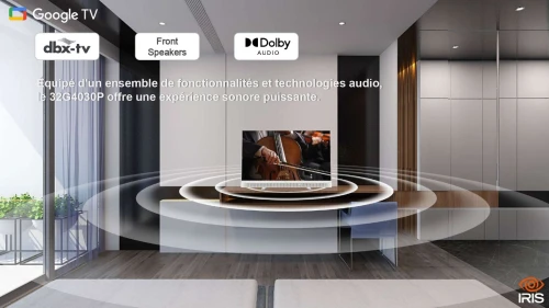 PORTABLE TV IRIS 24" G4030P 24POUCES GOOGLE TV FHD LED (Batterie +3h)