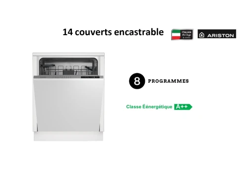 ARISTON LAVE VAISSELLE 14 COUVERTS ENCASTRABLE