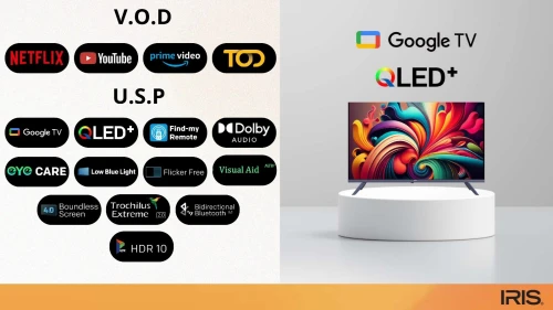 TV IRIS 43 Q4030 QLED ANDROID 14 GOOGLE TV 43POUCES FHD