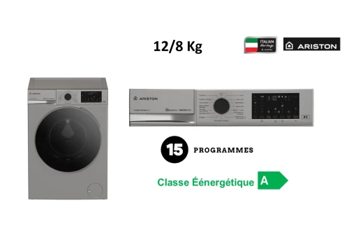 ARISTON MACHINE A LAVER FRONTALE 12KG ET 12/8KG SECHANTE SILVER
