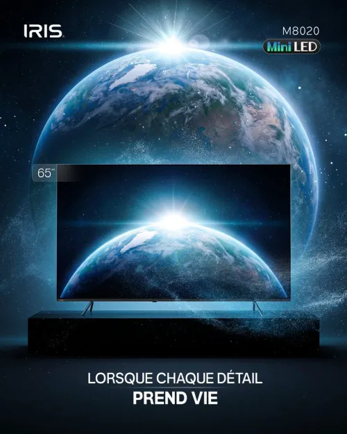 TELEVISEUR IRIS 65 M8020 MINILED ANDROID 14 GOOGLE TV 65POUCES UHD 4K 120Hz MATTE