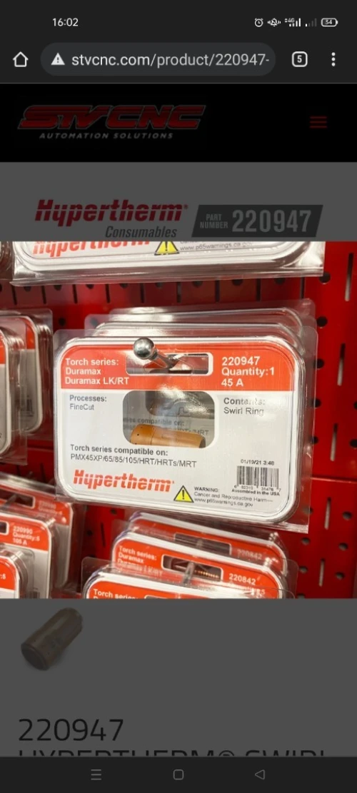 Hypertherm consommables originaux torches Power Max