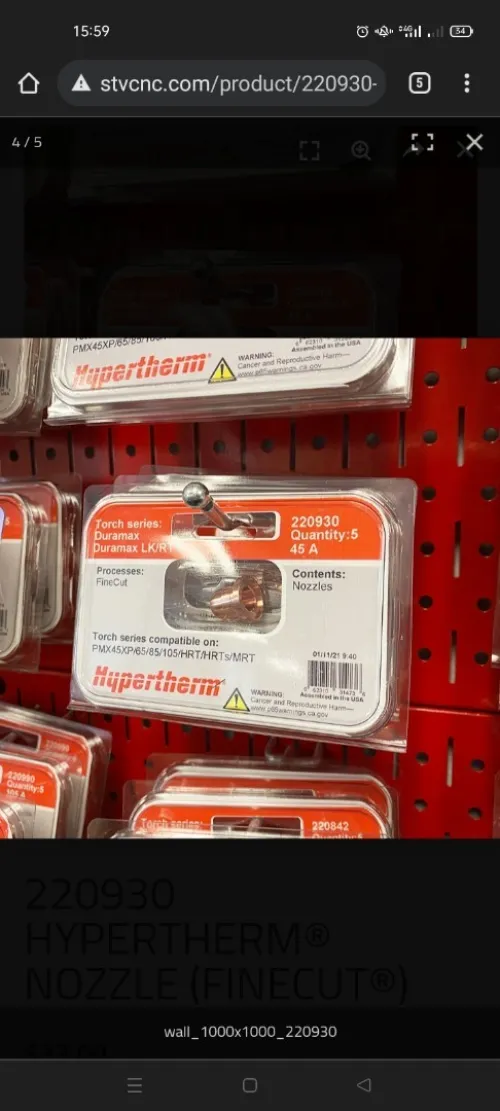 Hypertherm consommables originaux torches Power Max