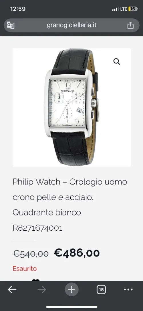 Montre philip watch chronographe suisse originale