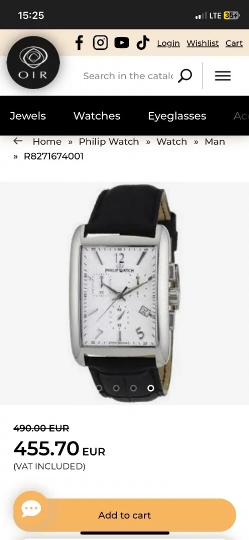Montre philip watch chronographe suisse originale