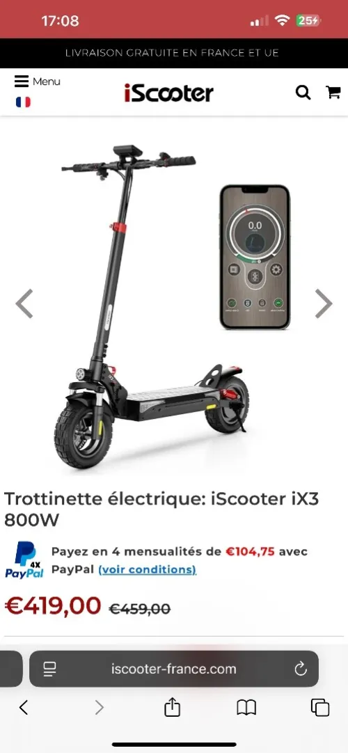 Iscooter IX3 original france Trotinette électrique 