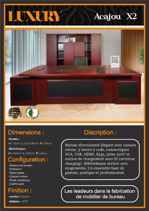 ENSEMBLE DE BUREAU PDG-VIP -TOUTE LES GAMMES -IMPORTATION 