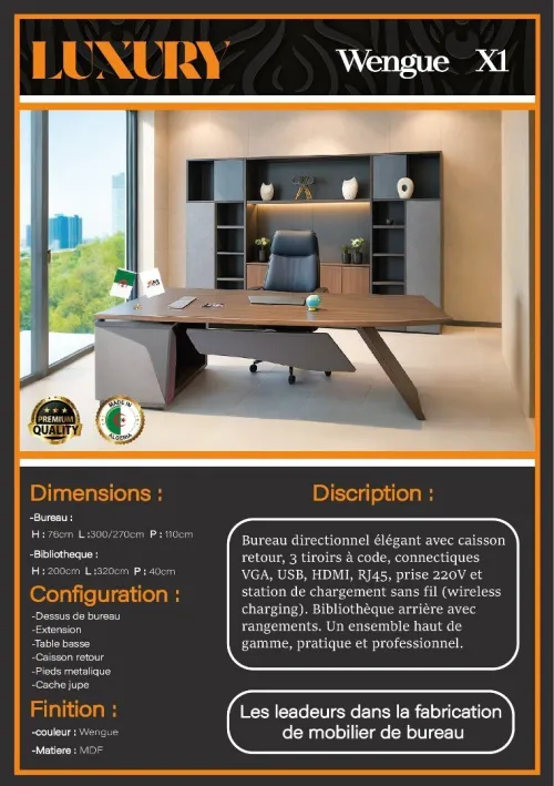 ENSEMBLE DE BUREAU PDG-VIP -TOUTE LES GAMMES -IMPORTATION 