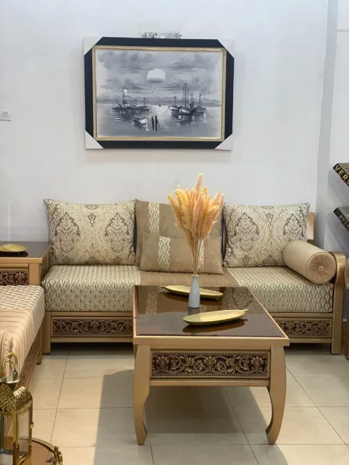 SALON MARROCAIN L EN BOIS HETRE BEIGE
