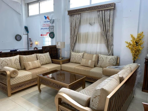 SALON MARROCAIN L EN BOIS HETRE BEIGE