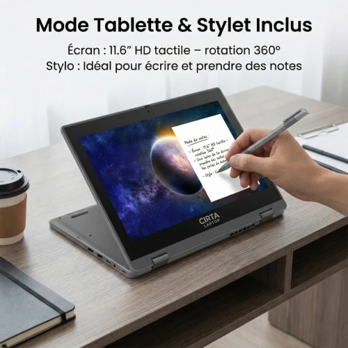 ASUS BR1100F Tactile 360  RAM 8Go  128Go  Stylet Inclus  Laptop Robuste