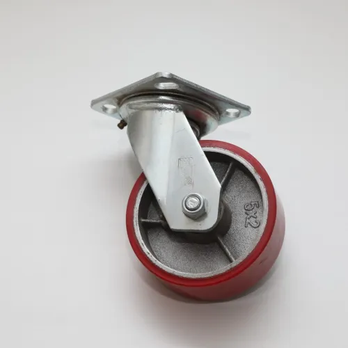 ROUE PIVOTANTE _ 125 mm | Métal / Rouge