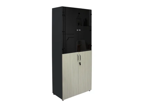 SANTIAGO ARMOIRE SEMI VITREE 2 PORTE MILAMINE 090*042*183