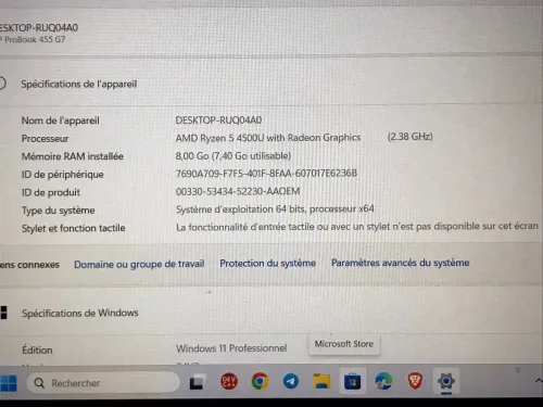 Pc portable hp pro book 455 G7