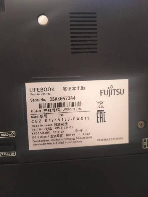 Laptop Fujitsu lifebook 32/512