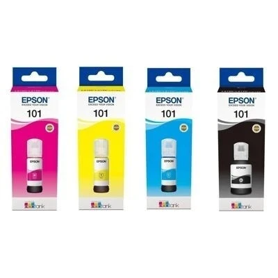 BOUTEILLES D'ENCRE EPSON 101 ECOTANK - BLACK - CYAN - MAGENTA - YELLOW - ORIGINALE