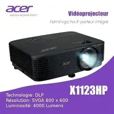 ACER X1123 HP Projecteur - 4000 Lumens - DLP 3D SVGA - HDMI USB VGA -