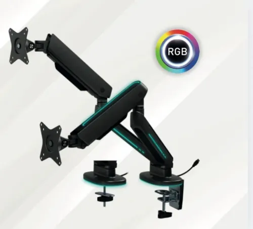VORTEX VRX54-C024HL - SUPPORT DOUBLE ÉCRAN -17" À 35" - RGB - 2 x 15KG -FIXATION BUREAU -VESA 75/100