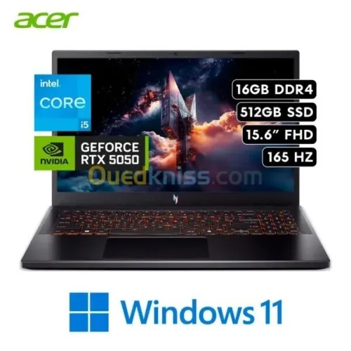 Acer Nitro V15 anv15-52-57BB Intel i5-13420H|16GB|RAM|512GB SSD|RTX 5050 8GB|15.6" FHD IPS 165Hz