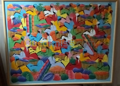 Une toile tahitienne ancienne 80s signé 