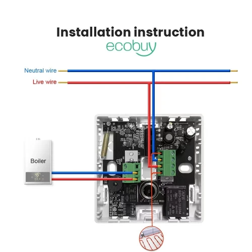 Thermostat intelligent wifi/RF, fonctionne avec tuya, compatible avec alexa et Google home