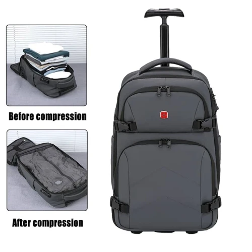 Sac à dos avec roulllettes et compression anti-vol