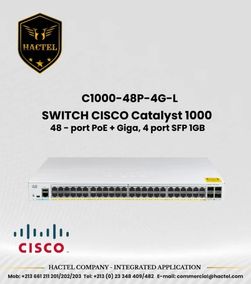 CISCO Switch C1000 24 et 48 Port PoE et Non PoE avec SFP 1GB et 10GB SFP+ Ports
