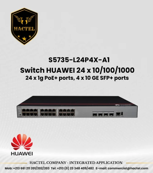 Switch HUAWEI CloudEngine S5735-L24P4X-A1 24 x 1g PoE+ ports, 4 x 10 GE SFP+ ports