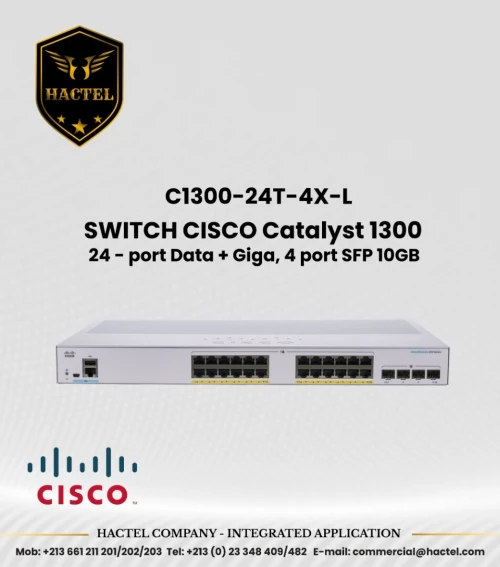 CISCO Switch C1300 24 et 48 Port PoE et Non PoE avec SFP 1GB et 10GB SFP+ Ports