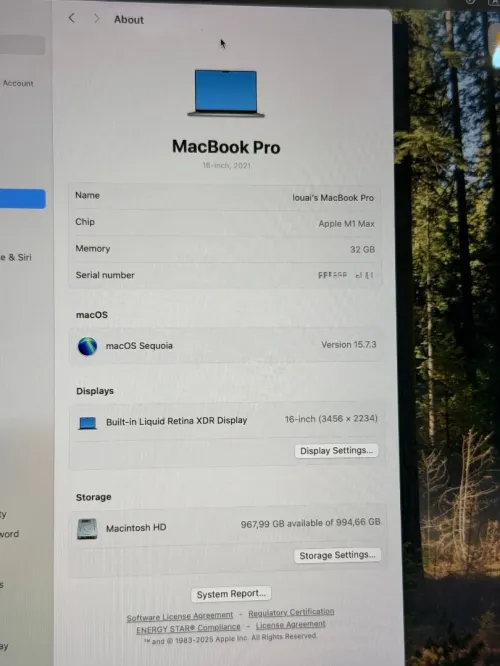 Mac book m1 max 16 inch battery 100 % etat 1000/10 32gb/1tb