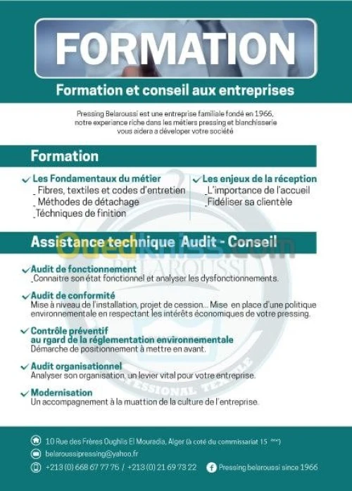 FORMATION PRESSING .BLANCHISSERIE 