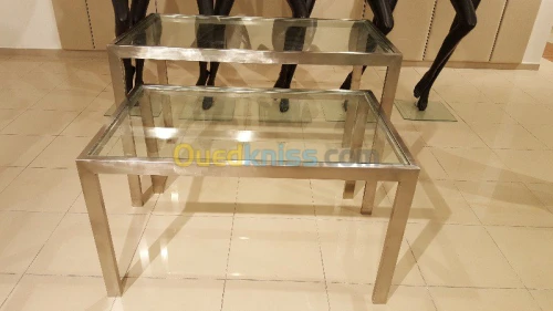 ESCALIER COLIMACON ET DROIT INOX ET BOIS