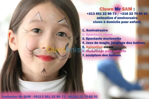 clown maquillage à domicile sur alger