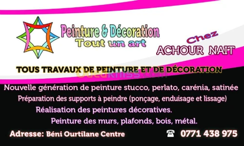 Tous travaux de peinture et de décor